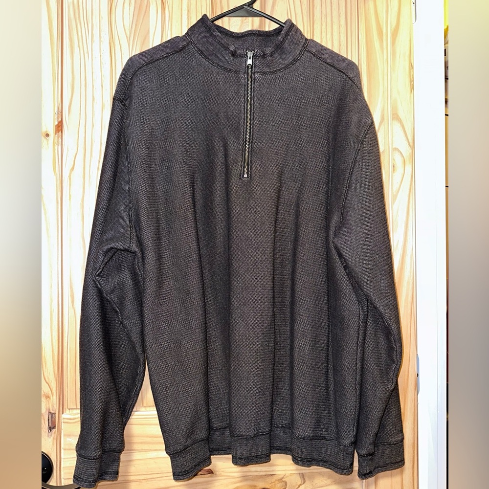 Roundtree & Yorke Men's Charcoal Zip-Up Sweater